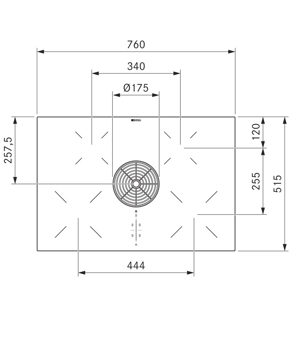 Индукционная варочная панель со встроенной вытяжкой BORA PURA