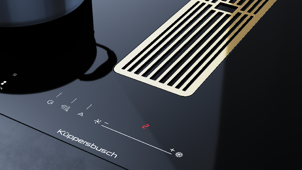 Индукционная варочная панель с вытяжкой KMI 8590.0 SR золотой Куперсбуш / Kuppersbusch