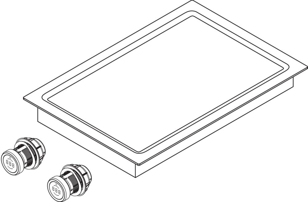 Тэппан-гриль с двумя конфорками BORA PKT3 из нержавеющей стали