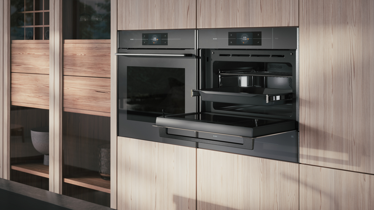 Компактный духовой шкаф с функцией пароварки и СВЧ Asko OCSM8478GG