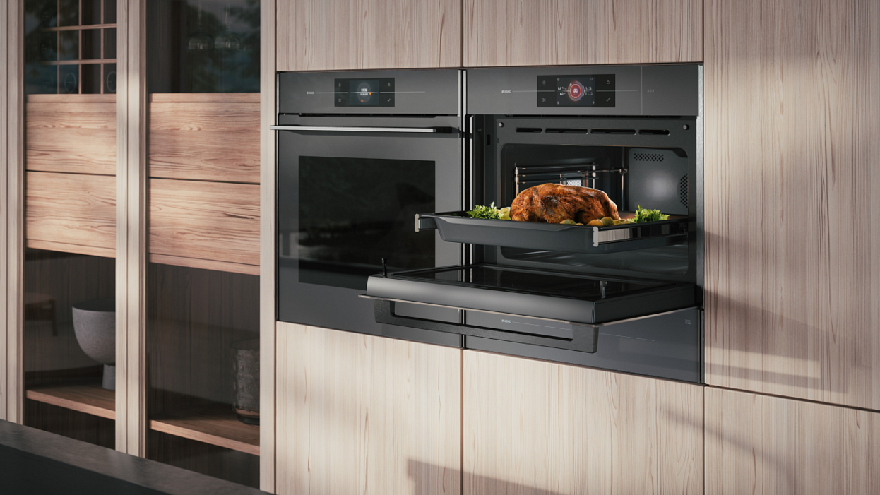 Компактный духовой шкаф с функцией пароварки и СВЧ Asko OCSM8478GG