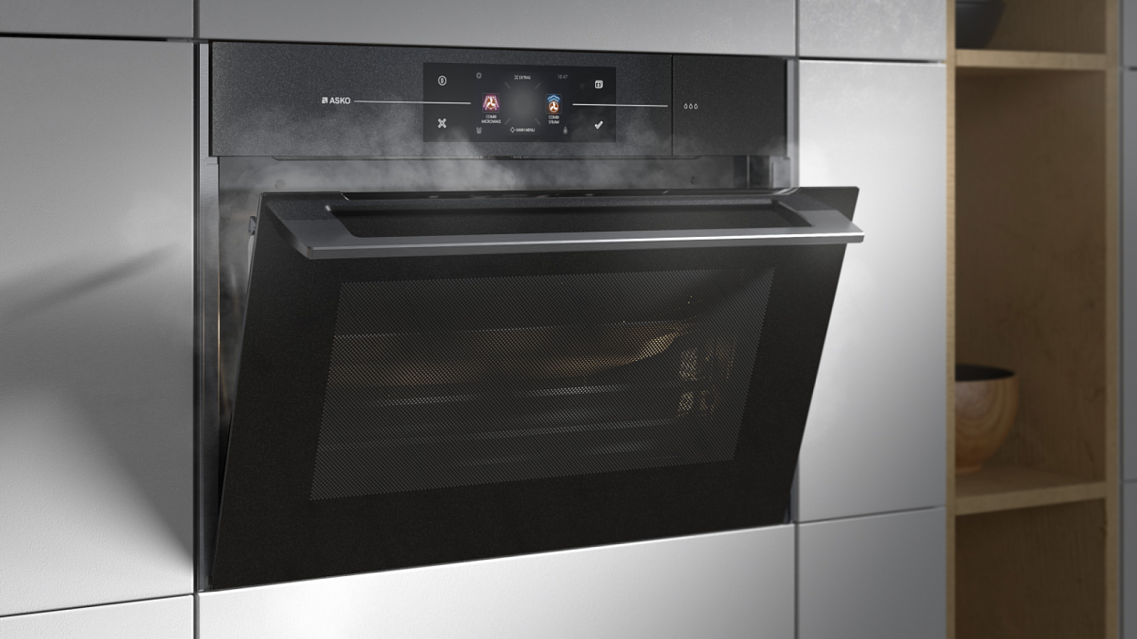 Компактный духовой шкаф с функцией пара и СВЧ Asko OCSM8478G
