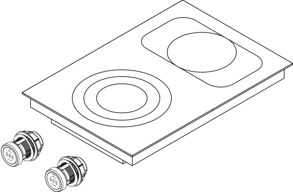 Индукционная варочная панель в версии HiLight BORA PKCB3, 3 контура/конфорка под утятницу