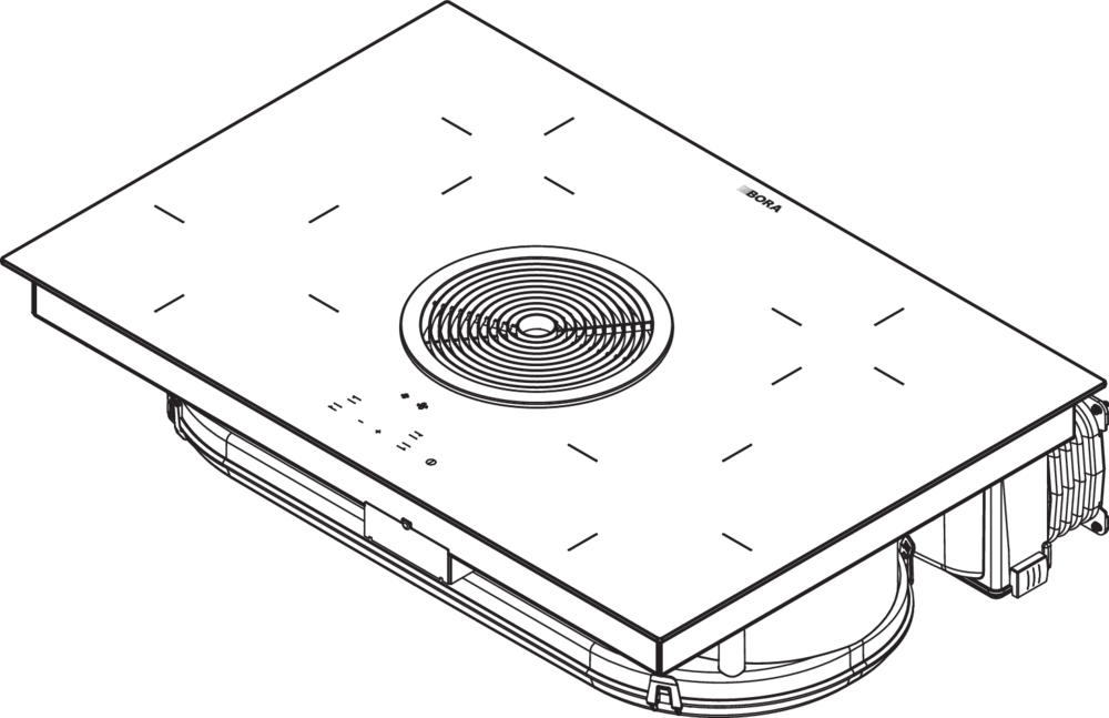 Cтеклокерамическая варочная панель Hyper с встроенной вытяжкой (рециркуляция) BORA BHU