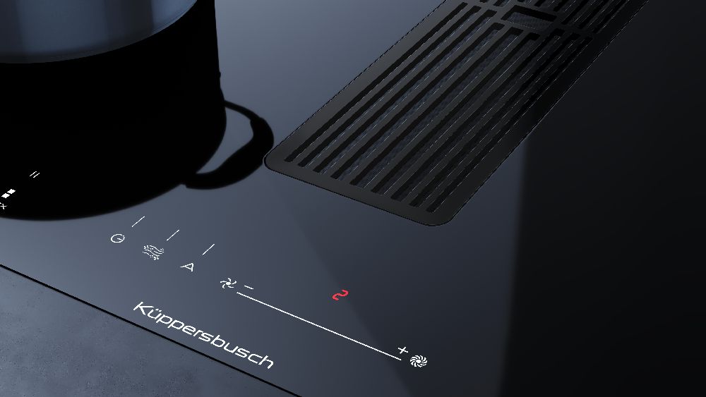 Индукционная варочная панель с вытяжкой KMI 8590.0 SR черный вельвет Куперсбуш / Kuppersbusch