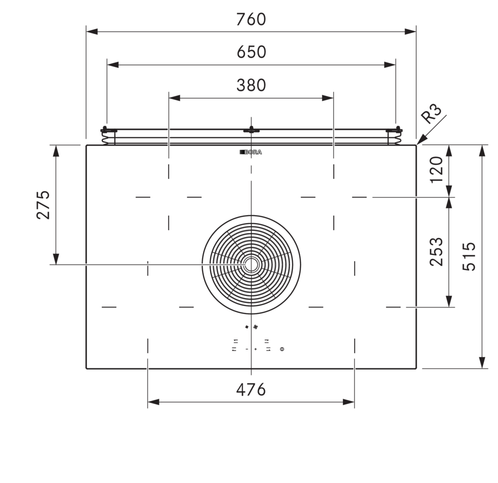 Cтеклокерамическая варочная панель Hyper с встроенной вытяжкой (рециркуляция) BORA BHU