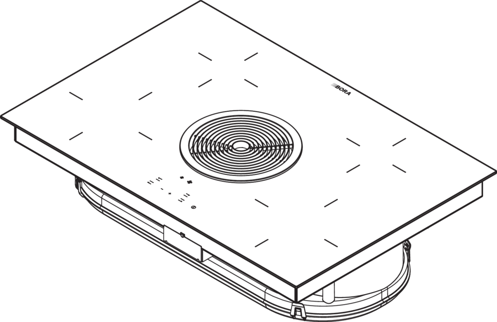 Cтеклокерамическая варочная панель Hyper с встроенной вытяжкой (отвод воздуха) BORA BHA