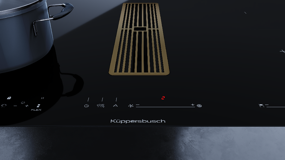 Индукционная варочная панель с вытяжкой KMI 8590.0 SR золотой Куперсбуш / Kuppersbusch