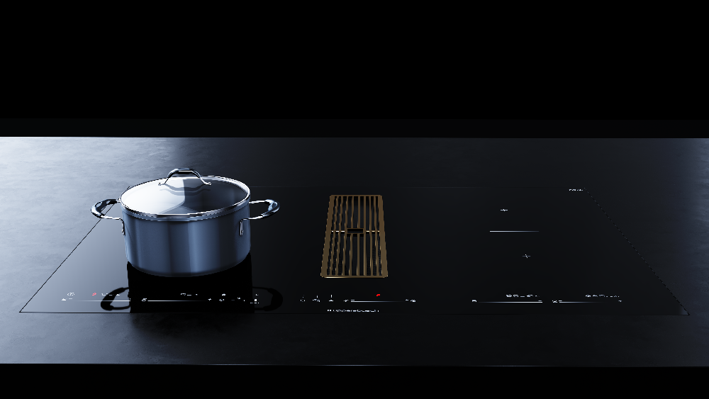 Индукционная варочная панель с вытяжкой KMI 8590.0 SR золотой Куперсбуш / Kuppersbusch