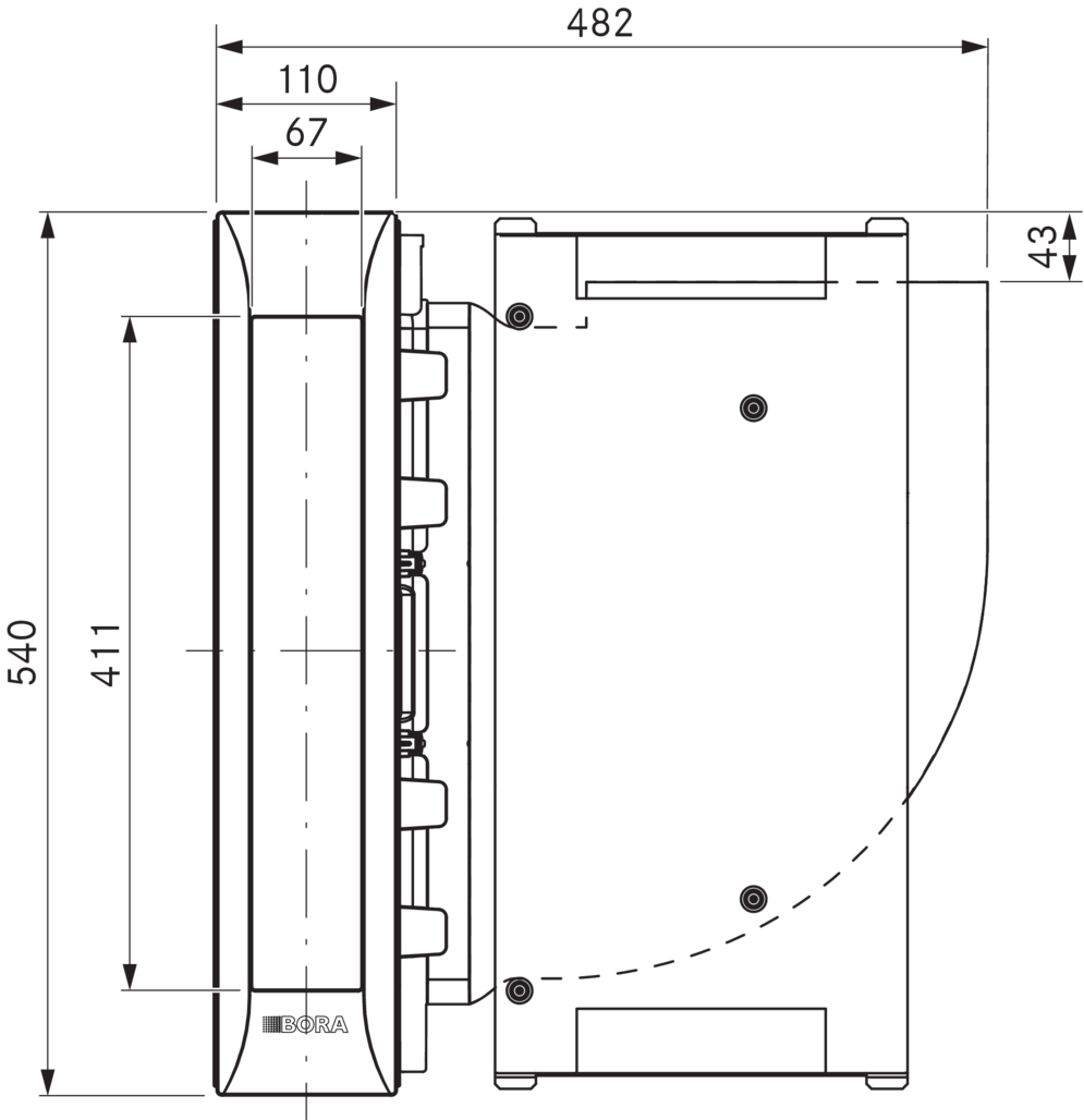 Встраиваемая в столешницу вытяжка BORA PKA3AB, черная