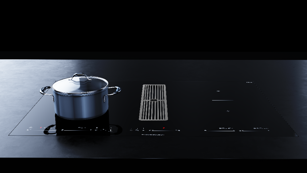 Индукционная варочная панель с вытяжкой KMI 8590.0 SR нержавеющая сталь Куперсбуш / Kuppersbusch