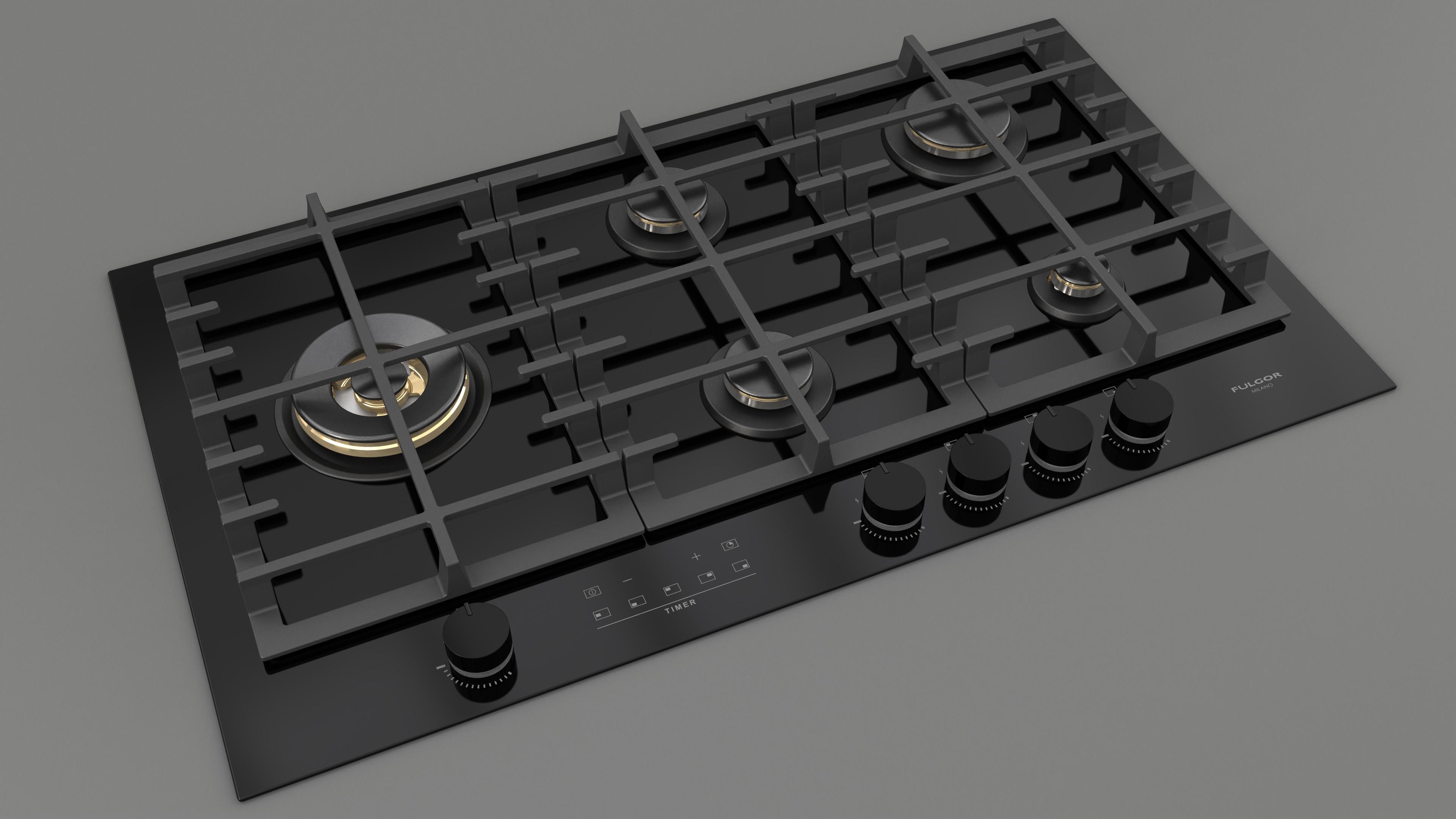 Газовая варочная панель Fulgor Milano FCLH 905 G T WK BK