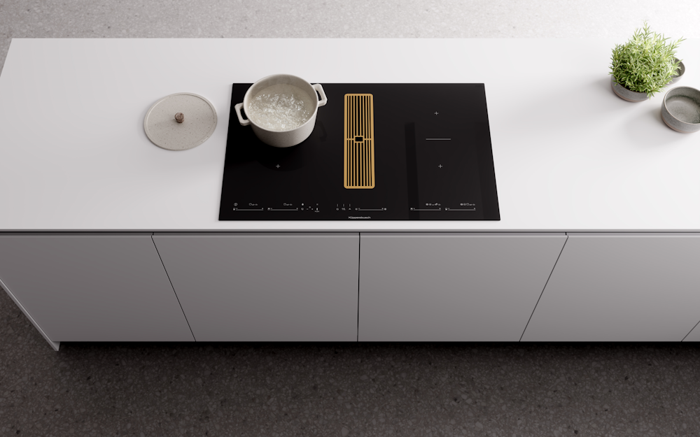 Индукционная варочная панель с вытяжкой KMI 8590.0 SR золотой Куперсбуш / Kuppersbusch