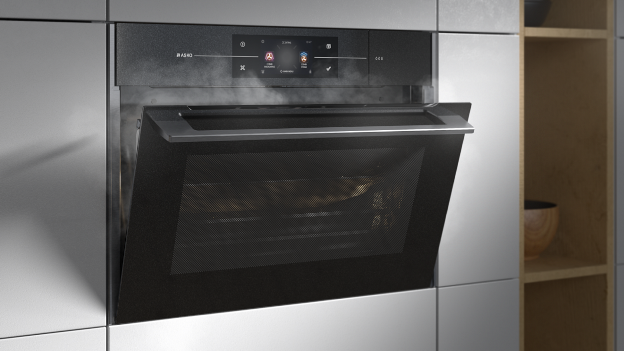 Компактный духовой шкаф с функцией пара и СВЧ Asko OCSM8478G