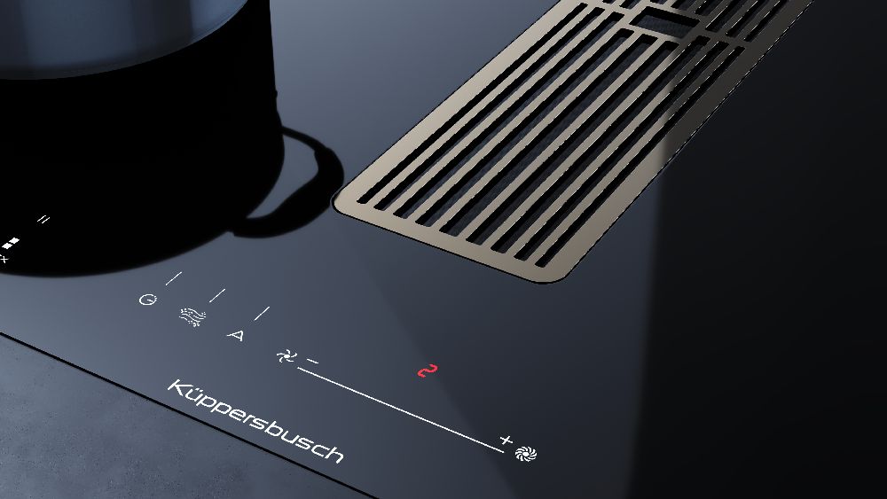 Индукционная варочная панель с вытяжкой KMI 8590.0 SR черный хром Куперсбуш / Kuppersbusch