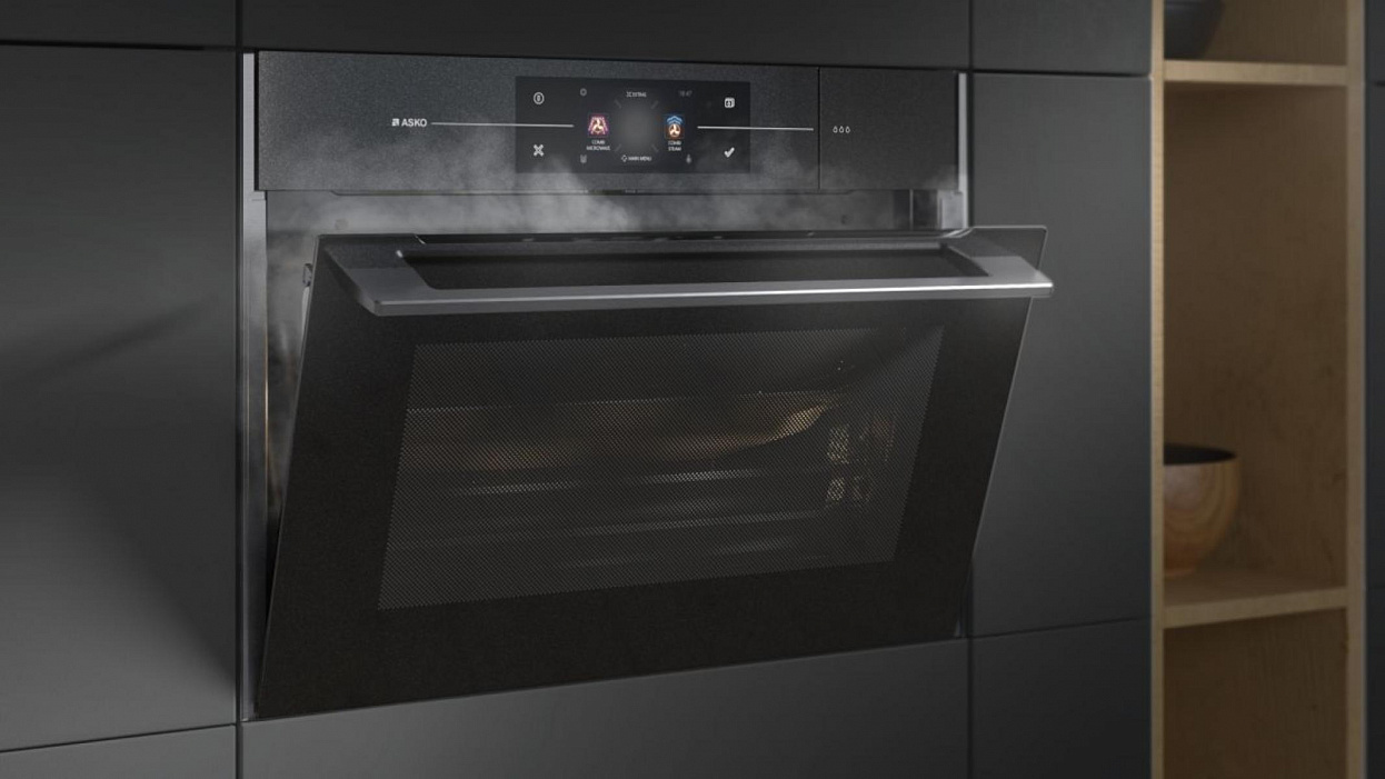 Компактный духовой шкаф с функцией пара и СВЧ Asko OCSM8478G