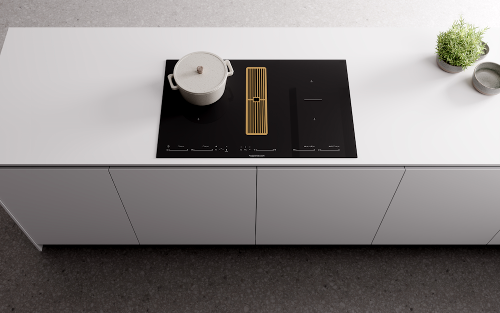 Индукционная варочная панель с вытяжкой KMI 8590.0 SR золотой Куперсбуш / Kuppersbusch